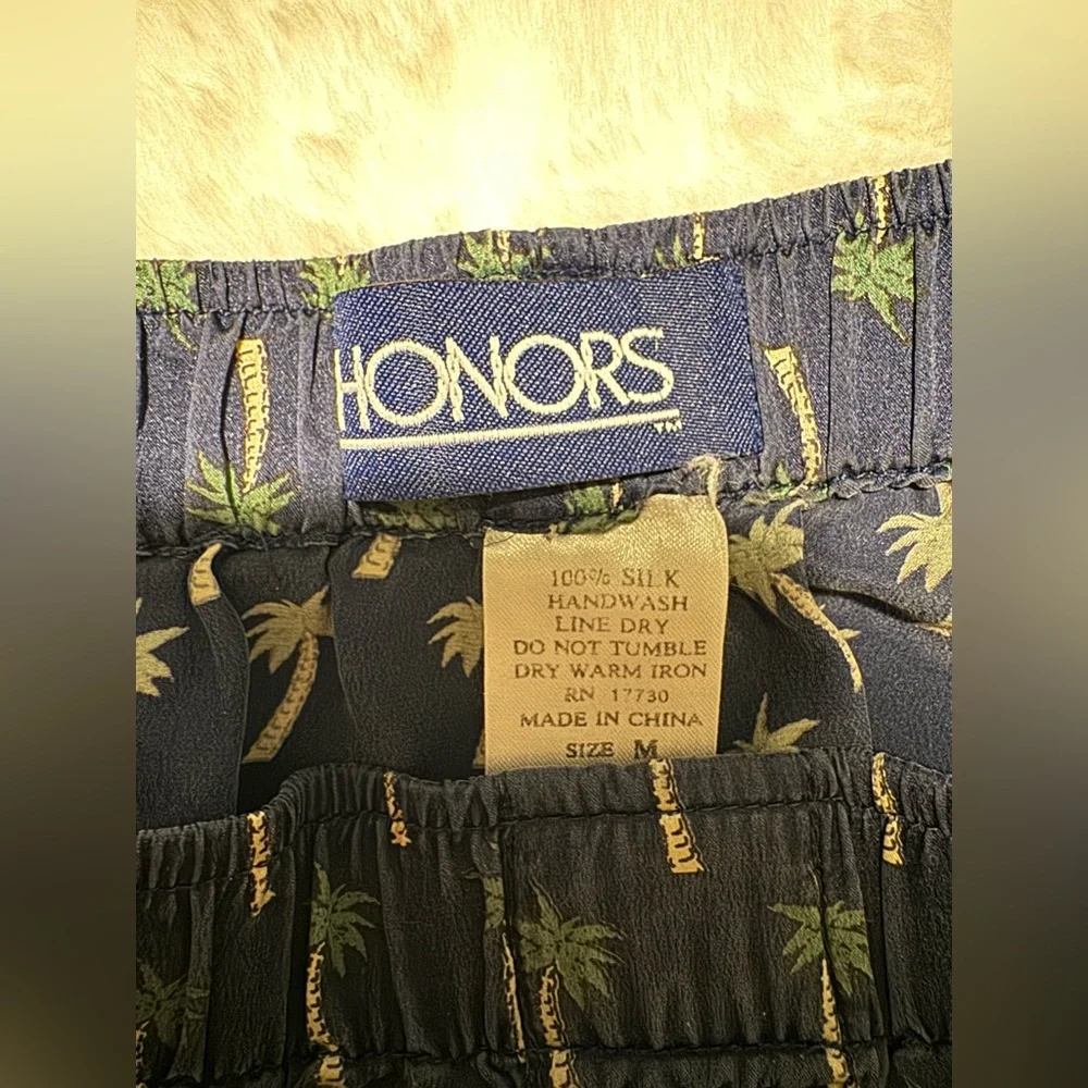 VINTAGE 80s RARE Men’s 100% Silk Honors Palm Tree Print Boxers